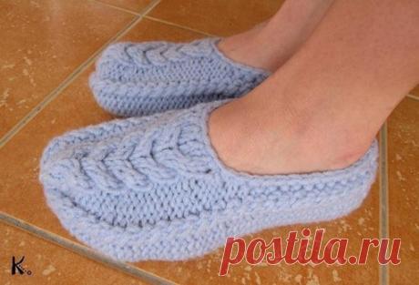 Тапочки спицами