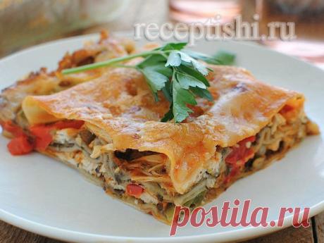 Лазанья с курицей и грибами | Кулинарные рецепты с фото на Рецептыши.ру