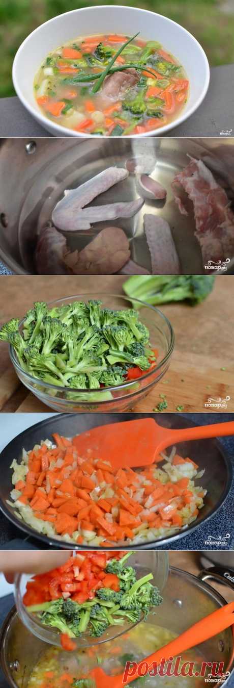 Куриный суп с брокколи - пошаговый кулинарный рецепт на Повар.ру