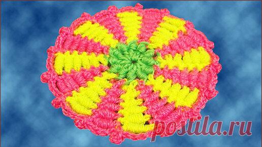 Уроки вязания с Валентиной Подольской | Коврик крючком из витых столбиков. Вязание коврика. Столбики крючком.