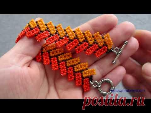 ИЗГОТОВЛЕНИЕ БРАСЛЕТА ИЗ БИСЕРА С РИСУНКОМ ПЛЕТЕНИЯ ВОЛОС