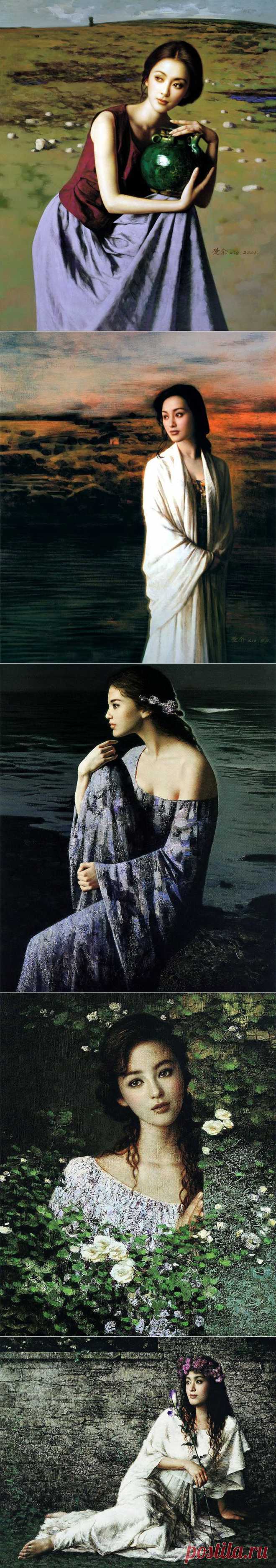 Твой милый задумчивый взгляд... Художник Xie Chuyu..