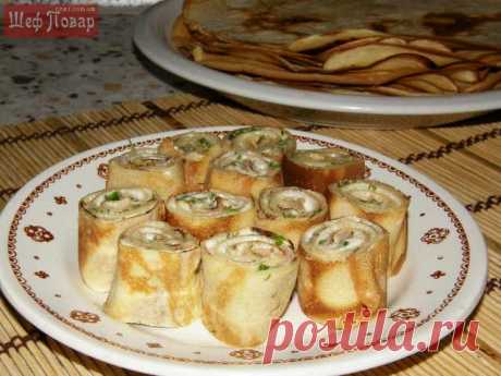 Блинная закуска к пиву / Масленица / Рецепты / Шеф-повар – простые и вкусные кулинарные рецепты, фото-рецепты, видео-рецепты