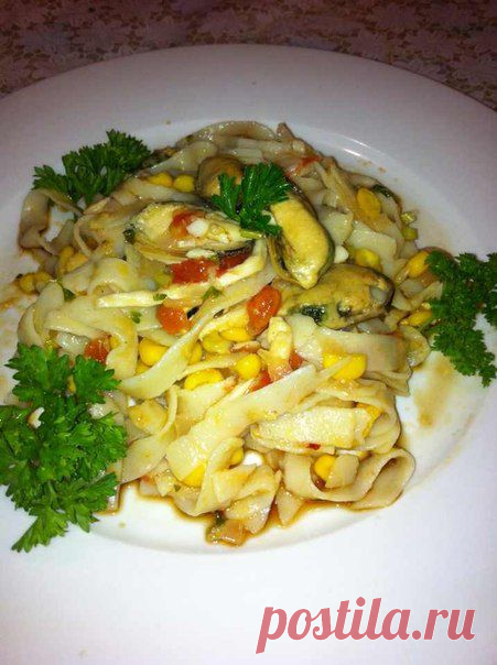 Спагетти с морепродуктами