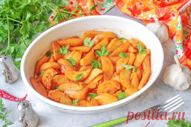 Картошка по деревенски в микроволновке рецепт с фото пошагово - 1000.menu