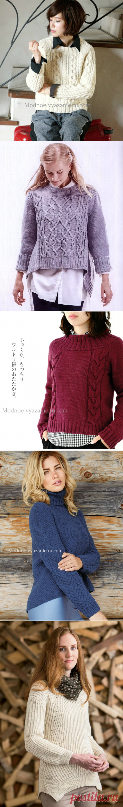 Подборка женских свитеров связанных спицами - Klubok.ru.com