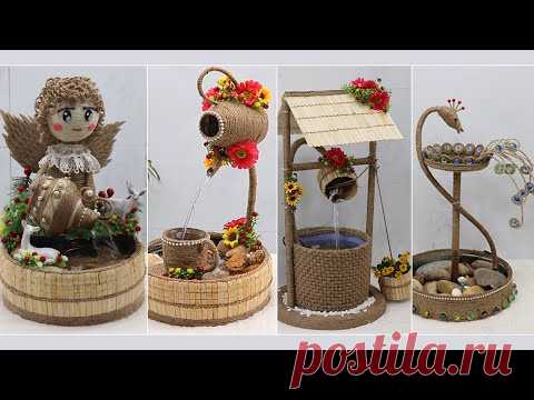 5 Amazing Waterfall Fountain from Waste Material | Jute Craft Ideas