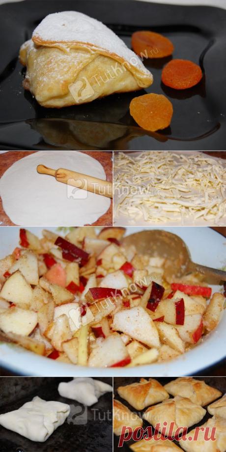 СЛОЁНЫЕ КОНВЕРТИКИ С ЯБЛОКАМИ - Простые рецепты Овкусе.ру