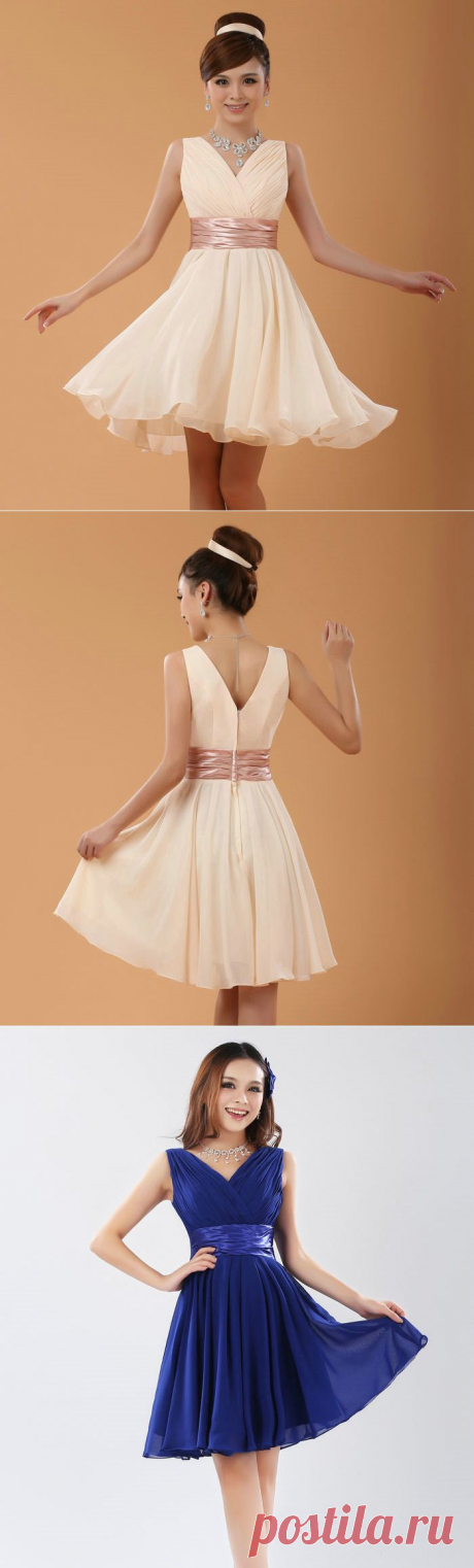 dress outdoor Picture - More Detailed Picture about New 2015 Short Party Evening Dress V neck Double Shoulders Chiffon Evening Dress vestido de festa In Stock Picture in Prom Dresses from vivian Bo's store | Aliexpress.com | Alibaba Group