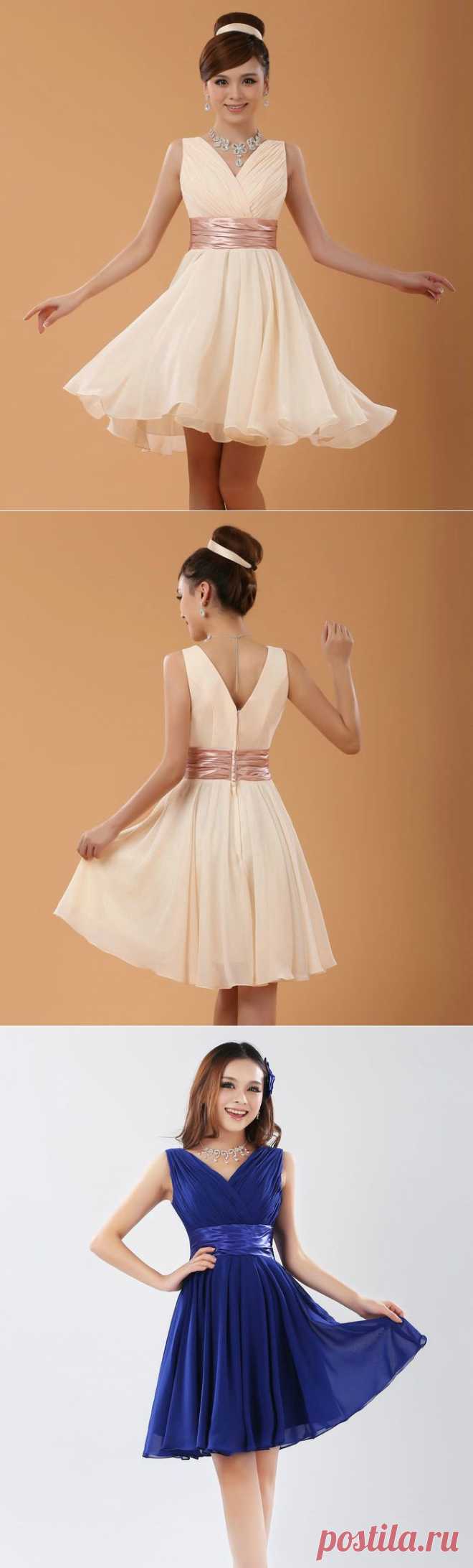 dress outdoor Picture - More Detailed Picture about New 2015 Short Party Evening Dress V neck Double Shoulders Chiffon Evening Dress vestido de festa In Stock Picture in Prom Dresses from vivian Bo's store | Aliexpress.com | Alibaba Group