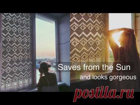 I made Macrame Window Curtain. DIY Tutorial Macrame Boho Decor - YouTube