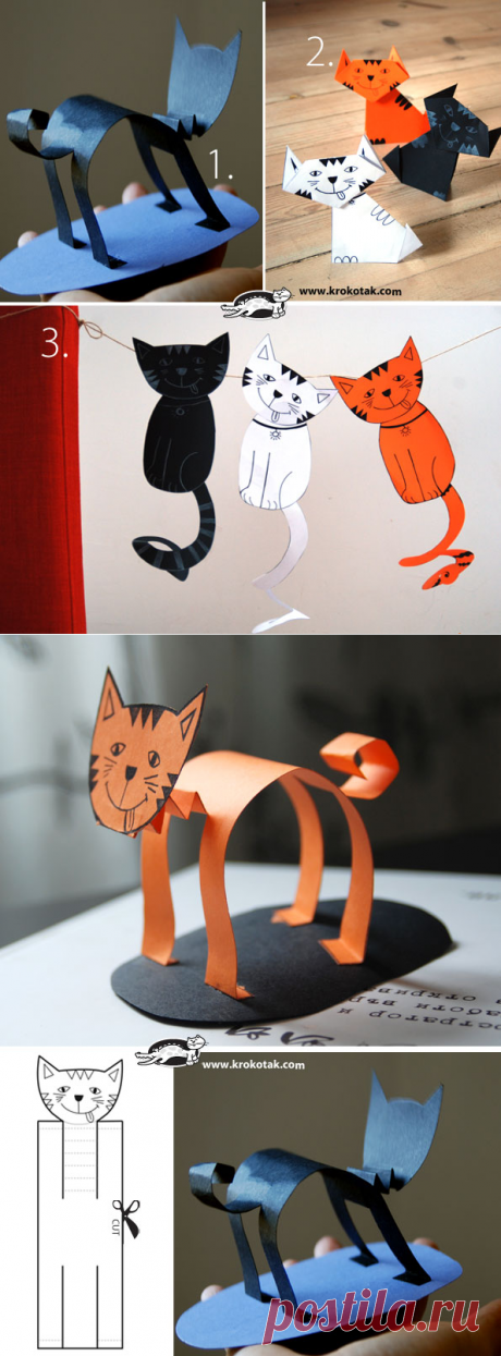 Three cats’ stories in paper | krokotak
