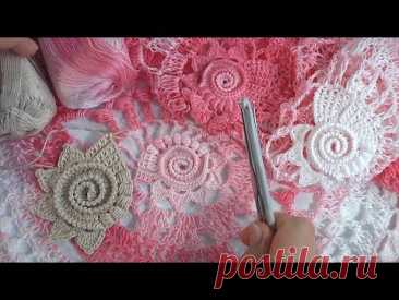 WOW!!! How to Crochet Motif in Lace Freeform Technique/Beautiful Crochet Scrumble