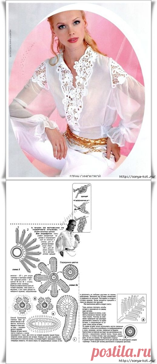 Вязаные вставки.