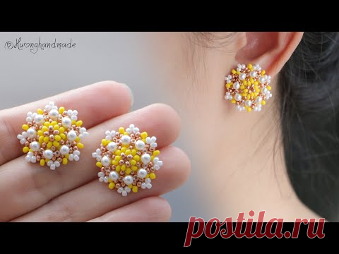 Весенние серьги цветок. Как сделать серьги из бисера Стад