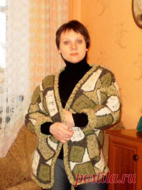 Жакет из остатков пряжи