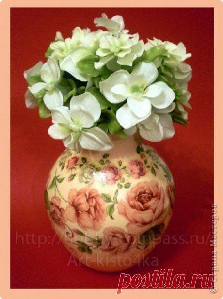 Делаем из стеклянной вазы фарфоровую