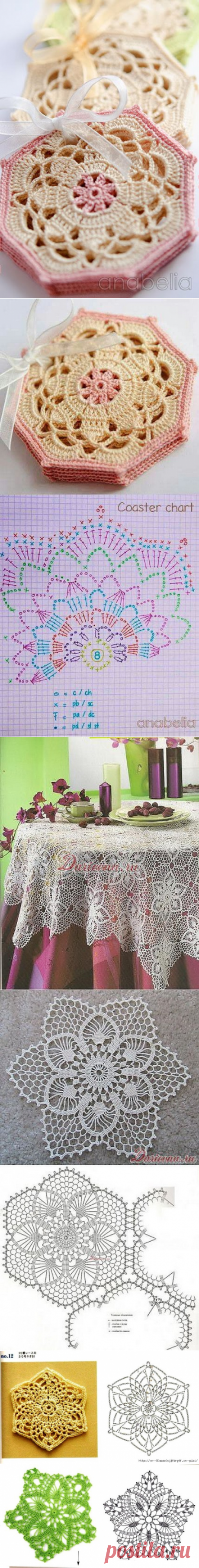 Очень красивые многоугольные мотивы крючком