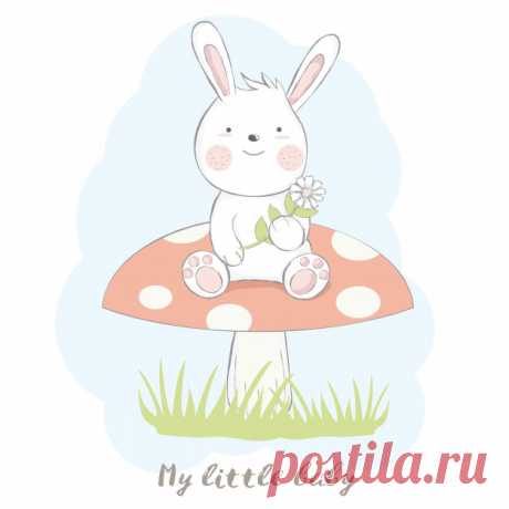 Симпатичный кролик ребенка с грибной мультфильм рисованной стиль Более миллиона свободных векторов, PSD, фотографии и бесплатные иконки. Эксклюзивные халявы и все графические ресурсы, которые необходимые для ваших проектов