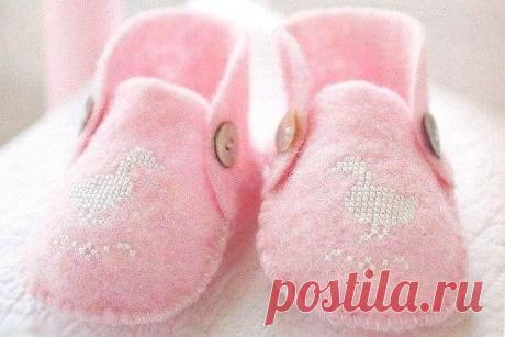 Выкройки детских пинеток из фетра