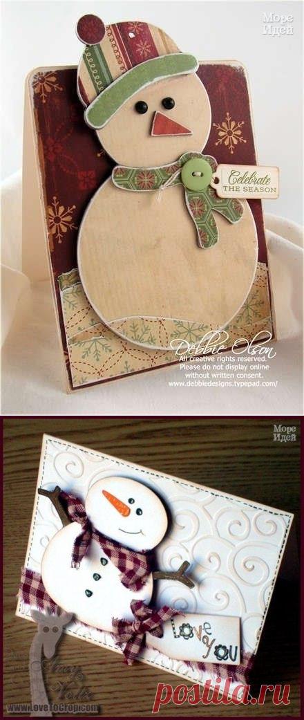 Идеи для открыток. Снеговички | Умелые ручки