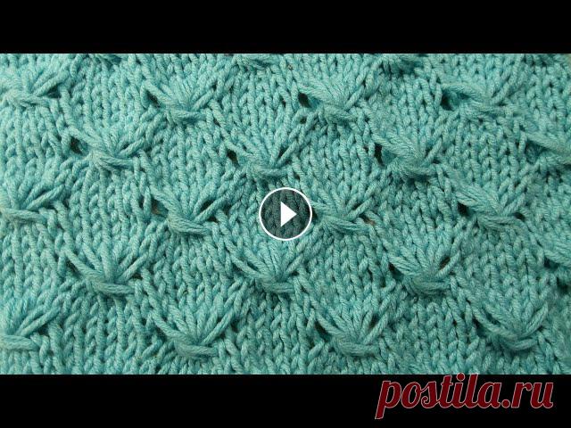 вязание узора " Ежевика" вязание узора "путанка" эластичный (узелковый) способ набора петель как прибавлять петли урок по вязанию ...