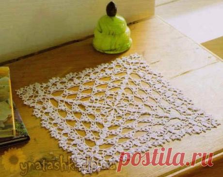 Квадратная салфетка крючком. Схема. / ynatashki.dp.ua