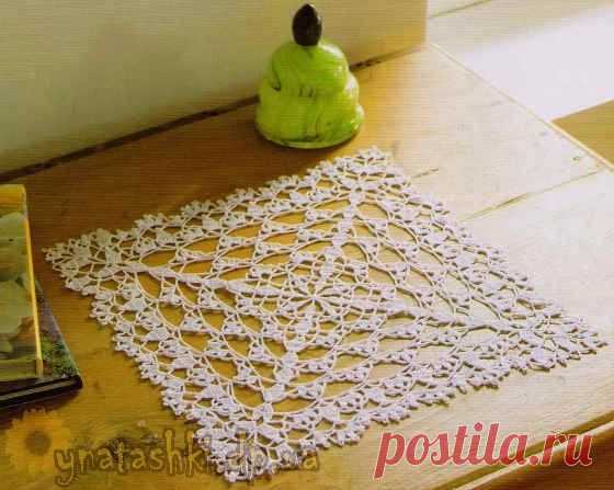 Квадратная салфетка крючком. Схема. / ynatashki.dp.ua