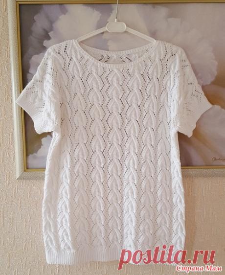 Ажурный летний удлинённый джемпер. Спицами. / Страна Мам