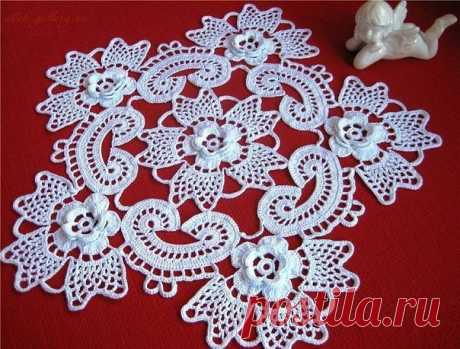 Beautiful crochet doily. Очень красивая салфетка крючком |