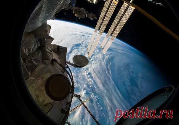 Земля в иллюминаторе. Фото космонавта  / Интересный космос
