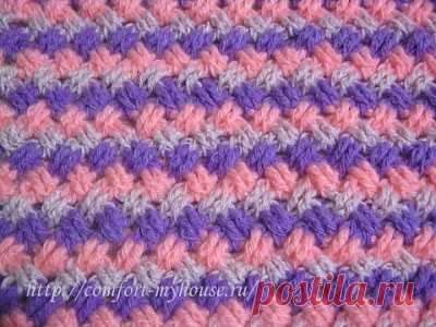 Рельефные перекрещенные столбики крючком в узорах для пледов, сумок, подушек