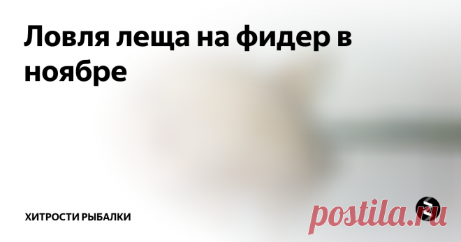 Ловля леща на фидер в ноябре  Ловля леща в ноябре, несмотря на заметное похолодание, весьма популярна. В это время рыбакам временами попадаются действительно крупные особи, успевшие отжировать за летне-осенний сезон. Забросы, естественно, придется делать дальние и глубокие, а потому, наличие плавающего средства заметно облегчат задачу. В этой статье мы расскажем о повадках леща в конце осени, а также как и на что его следует л