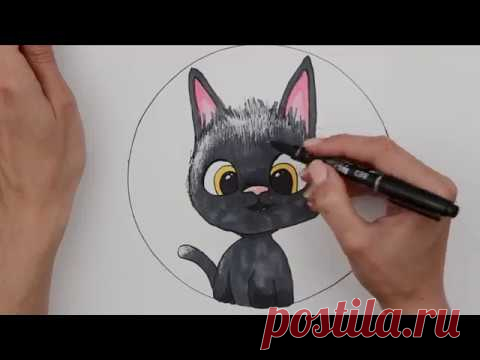 Рисуем чёрного котёнка с именем Рудольф. Жил был кот. (Рисунок 7)