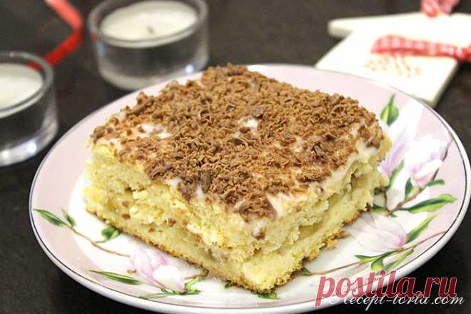 Торт с заварным кремом - бисквитный корж на рисовой муке