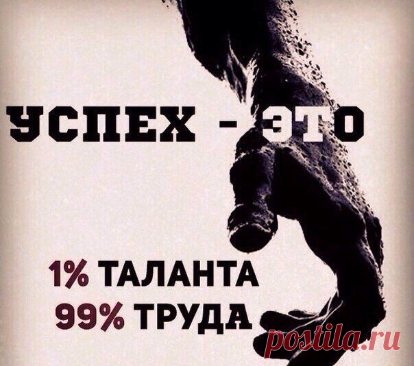 Успех - это 1 % таланта и 99 % труда
