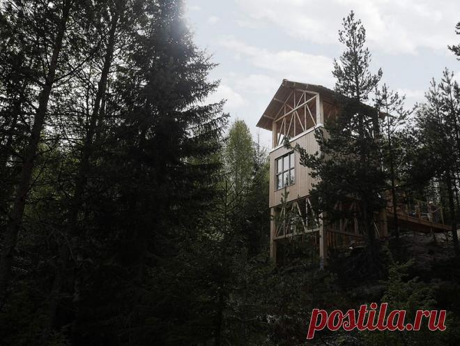 Ландшафтный отель с видом на горы Эсбергет в Швеции | Чёрт побери Потрясающий отель с видом на горы Эсбергет построен в 2017 году в Гамла Орбаденваген, Валста, Швеция. Автором проекта является архитектор Ханна Майкельсон (Hanna Michelson). Деревянный дом на бывшем лыжном склоне горы является первым из четырех запланированных для строительства ландшафтных отелей Bergaliv. Он стоит на деревянном каркасе и органично вписывается в окружающий сосновый лес, не нарушая естественн...