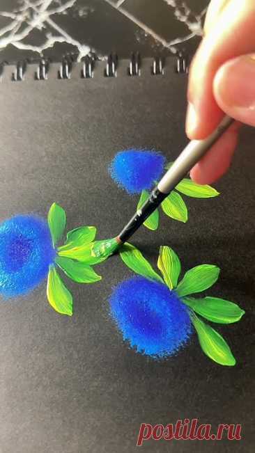 ✨My Black Diary Day✨ Brush Stroke Painting #acrylicpainting #art #floralart #shorts #asmr #viral