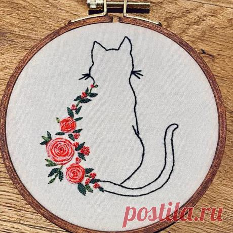 Набор для вышивания милого кота DIY рукоделие Needlecraft с обручем ручной работы шитье Искусство ремесло живопись украшение для дома | AliExpress