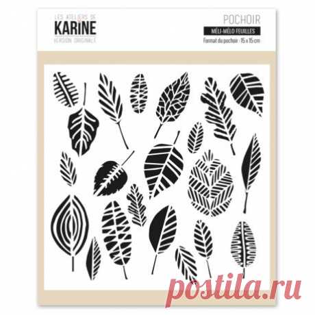 Stencil mishmash leaves - ephemeria - scrapbooking - Karine Cazenave Tapie stencil