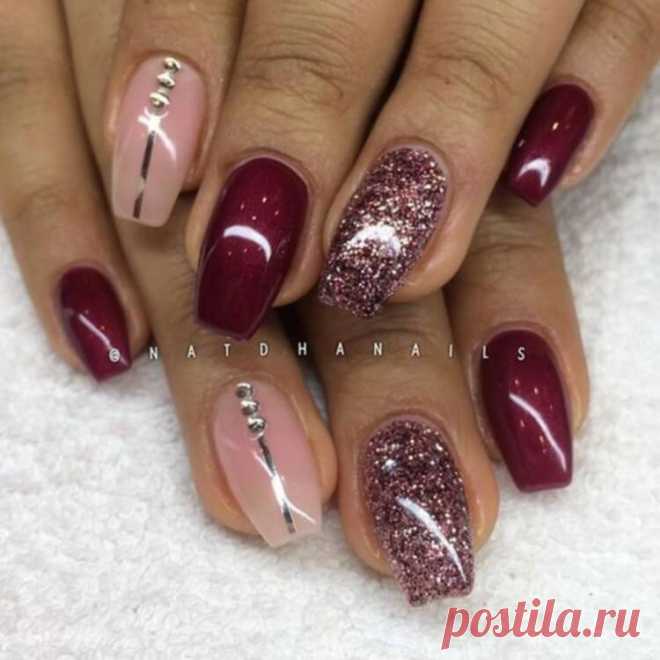30 стильных идей бордового маникюра — Нескучно