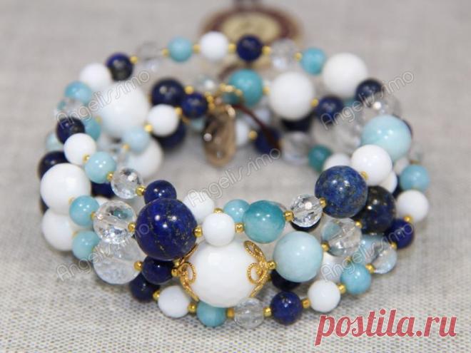 Браслет "Змейка" из лазурита и других натуральных камней от BRimar