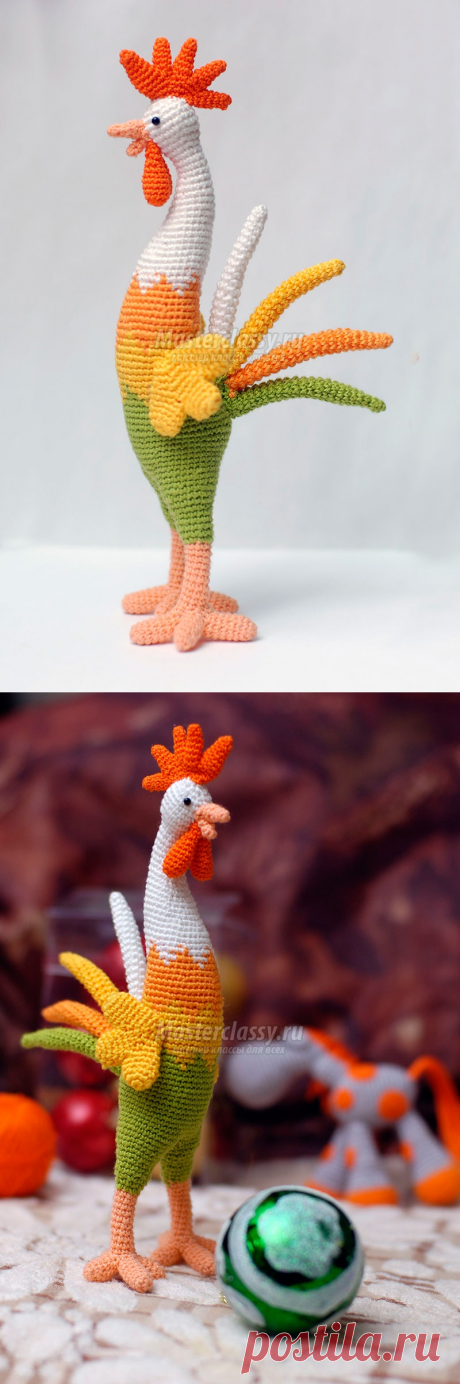 Символ года 2017. Вязаный петух амигуруми. Пошаговый мастер-класс
