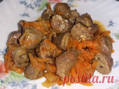 Куриные сердечки с морковкой и луком - Блог Милы