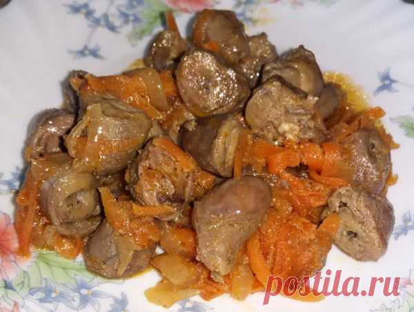 Куриные сердечки с морковкой и луком - Блог Милы