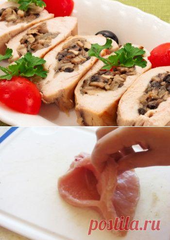 Пошаговый рецепт курицы с грибами в сливках