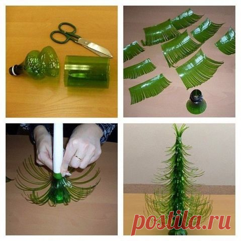 Елочка из пластиковой бутылки / Декор / Интересные идеи декора