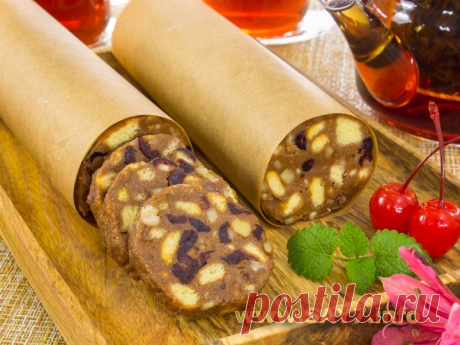 Сладкая колбаска с грецкими орехами и вяленой клюквой