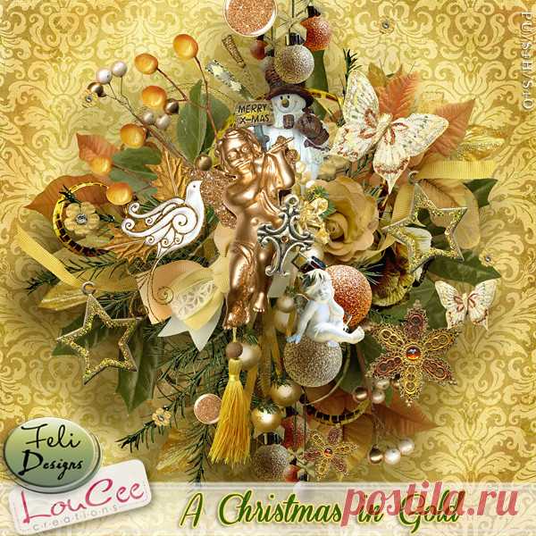 Рождественский скрап-набор «A Christmas-in-gold»