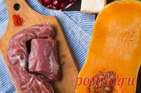 Дома Вкуснее | Коста Браво. Телятина в клюквенно-базиликовом соусе с печеной тыквой